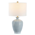 Safavieh Henron 26in Ceramic Table Lamp with Blue Finish and Fabric Shade