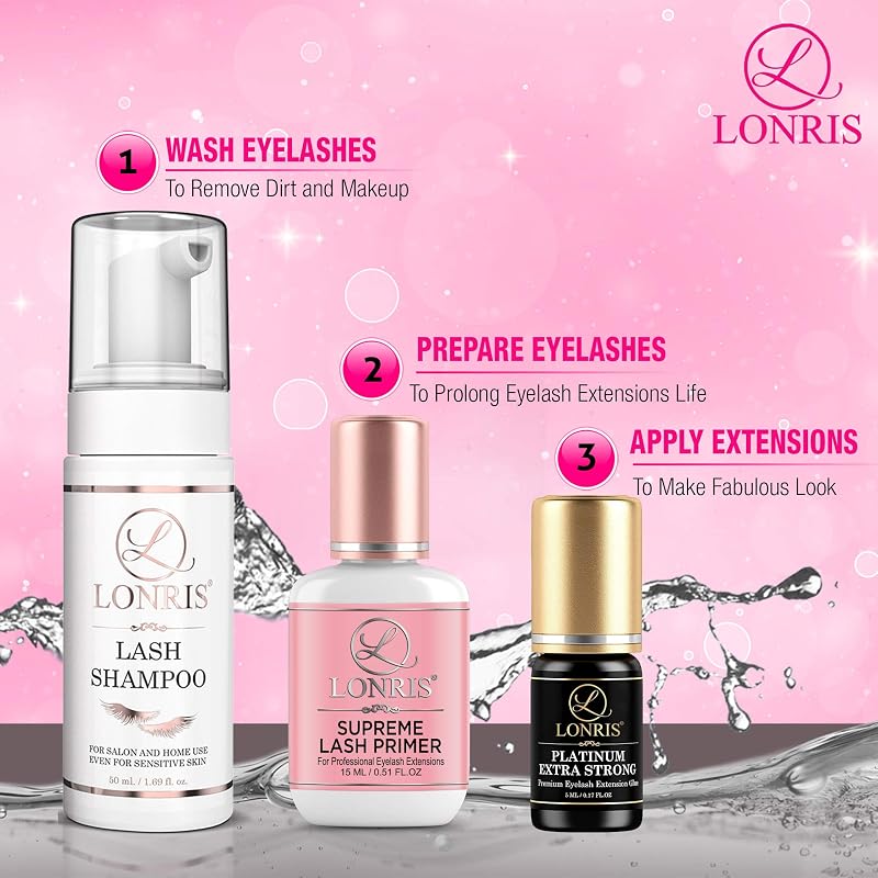 LONRIS Platinum Extra Strong Eyelash Extension Glue 5 ml – 8-9 Weeks Hold, 0.5-1s Dry Time