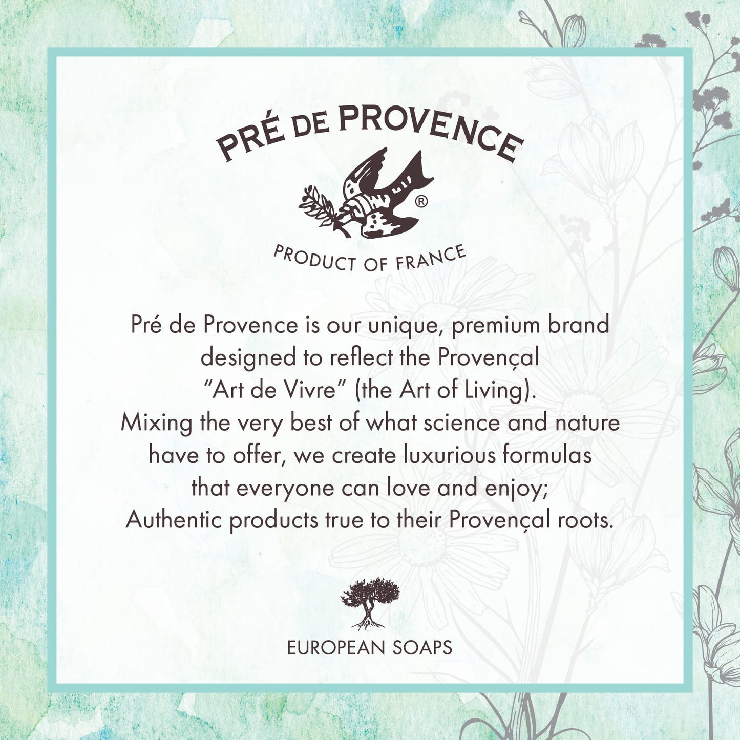 Pre de Provence Artisanal Soap Bar, Enriched with Organic Shea Butter, Natural French Skincare, Quad Milled for Rich Smooth Lather, 8.8 Ounce, Starflower