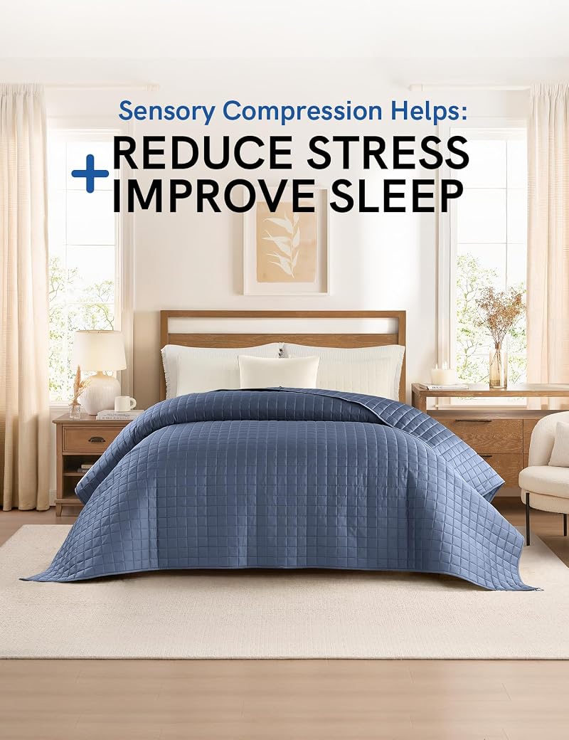 YnM Exclusive Blue Grey 60x80 25 lb Cooling Weighted Blanket for Adults