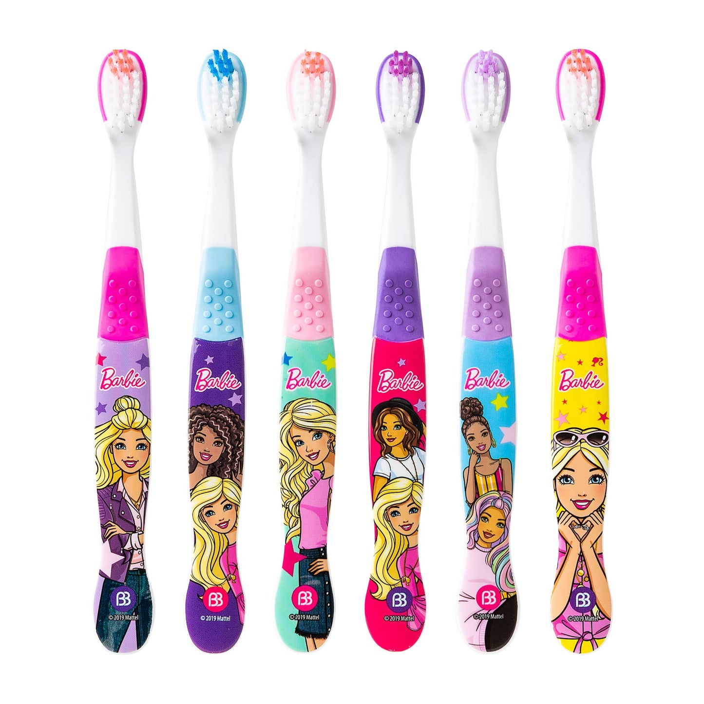 Brush Buddies 6 Pack Barbie Toothbrushes for Kids, Children's Toothbrushes, Soft Bristle Toothbrushes for Kids