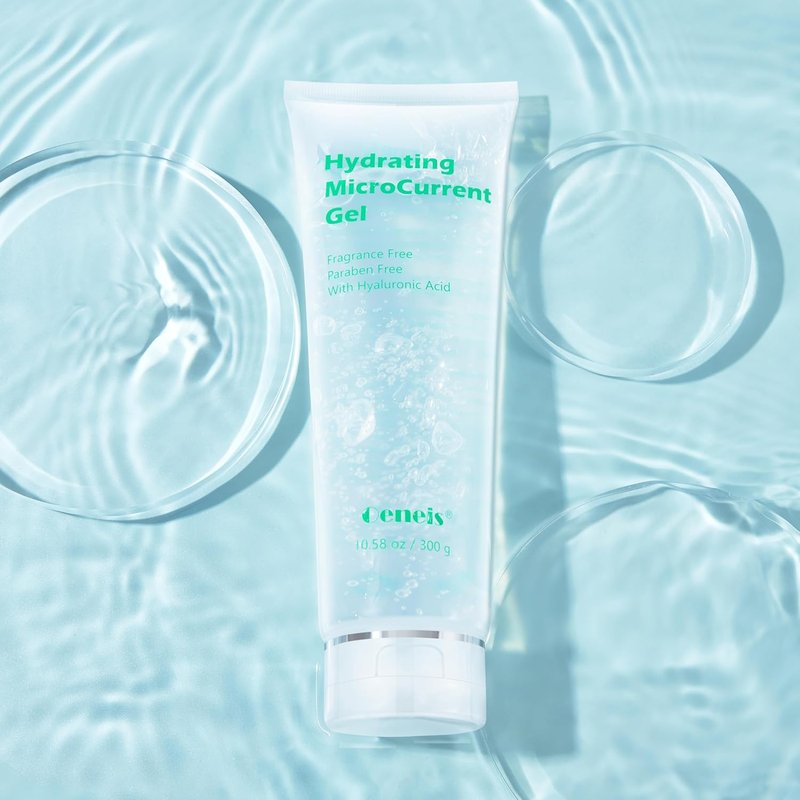 Hydrating Microcurrent Conductive Gel, Fragrance-Free, Paraben-Free, Gel Primer with Hyaluronic Acid, Non-irritating, Moisturizing Gel for RF, 300g Tube, Clear