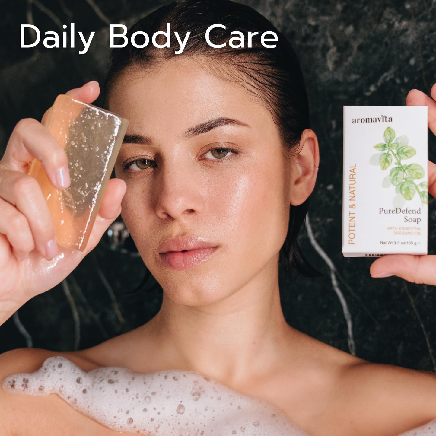 AROMAVITA Oil of Oregano Bar - Natural Plant Therapy Hand Soap & Body Wash Oregano Oil Extract Soap - Topical Skin Cleanser Soap Bar - for Acne, Eczema, Foot and Nail Problems, 2-pack