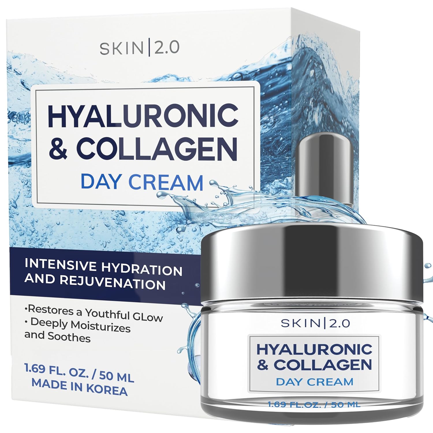 Vitamin C & Collagen Face Moisturizer - Dermatologist Tested, Anti-Aging, Skin Tightening - Brightening, Clean Beauty, Cruelty-Free, Korean Skincare for All Skin Types - 1.69 Fl oz