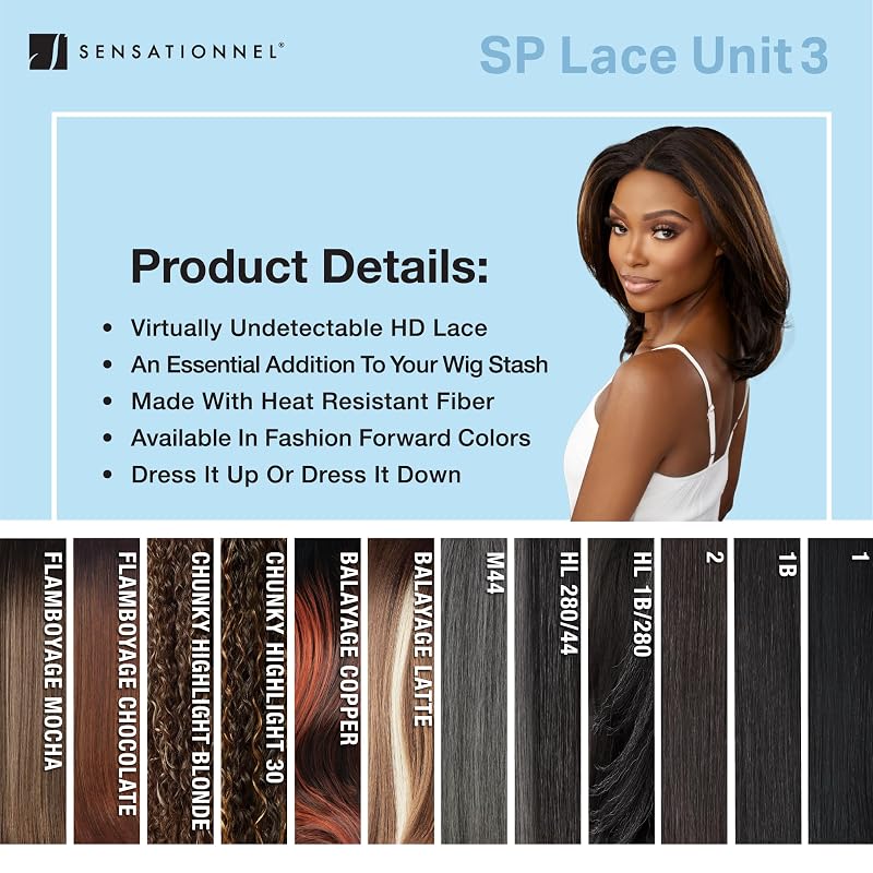 Sensationnel Dashly Lace Wig Unit 3 HL1B/280 - Salt & Pepper