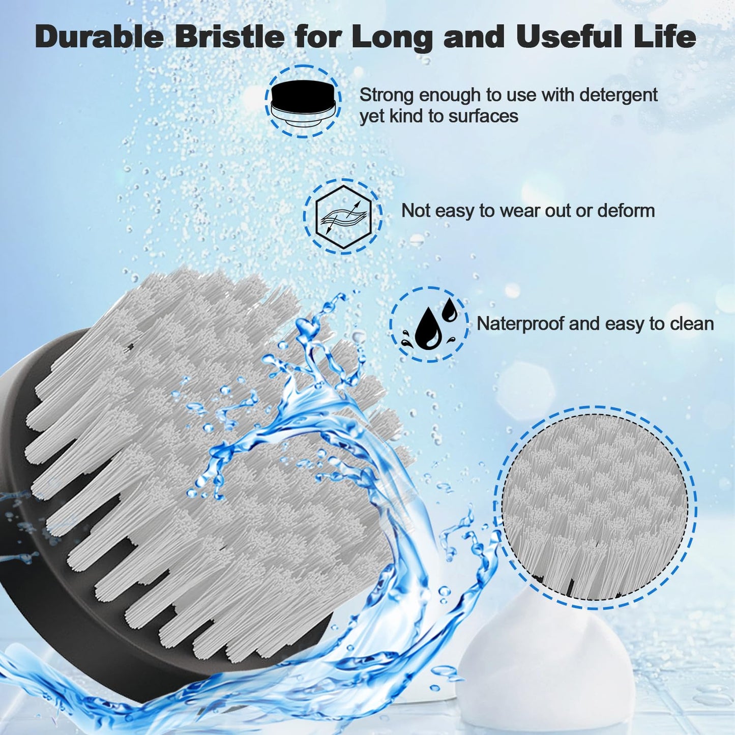 GOSLMYY Replaceable Brush Heads Set, 9 Pack Brush Heads for Electric Spin Scrubber, Cordless Spin Scrubber Brush for Most Brands of ANS-8051A&ANS-8050 Electric Cleaning Brush, for Bathroom, Kitchen