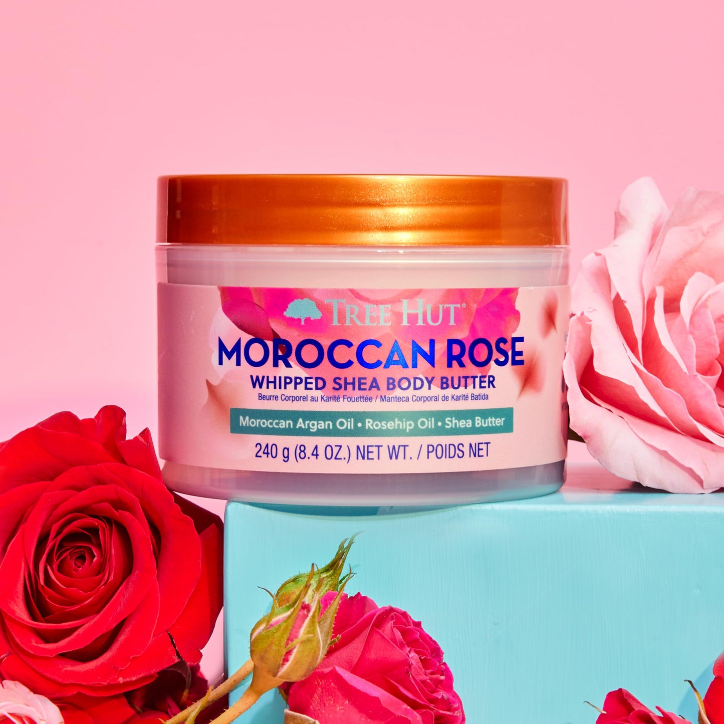 Tree Hut Moroccan Rose Whipped Shea Body Butter, 8.4oz, Lightweight, Long-lasting, Hydrating Moisturizer with Natural Shea Butter for Nourishing Essential Body Care