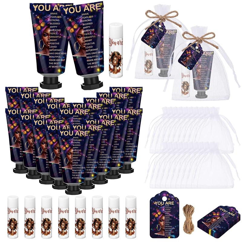 24Pcs Christian Hand Cream & Lip Balm Gift Set - African American Variation