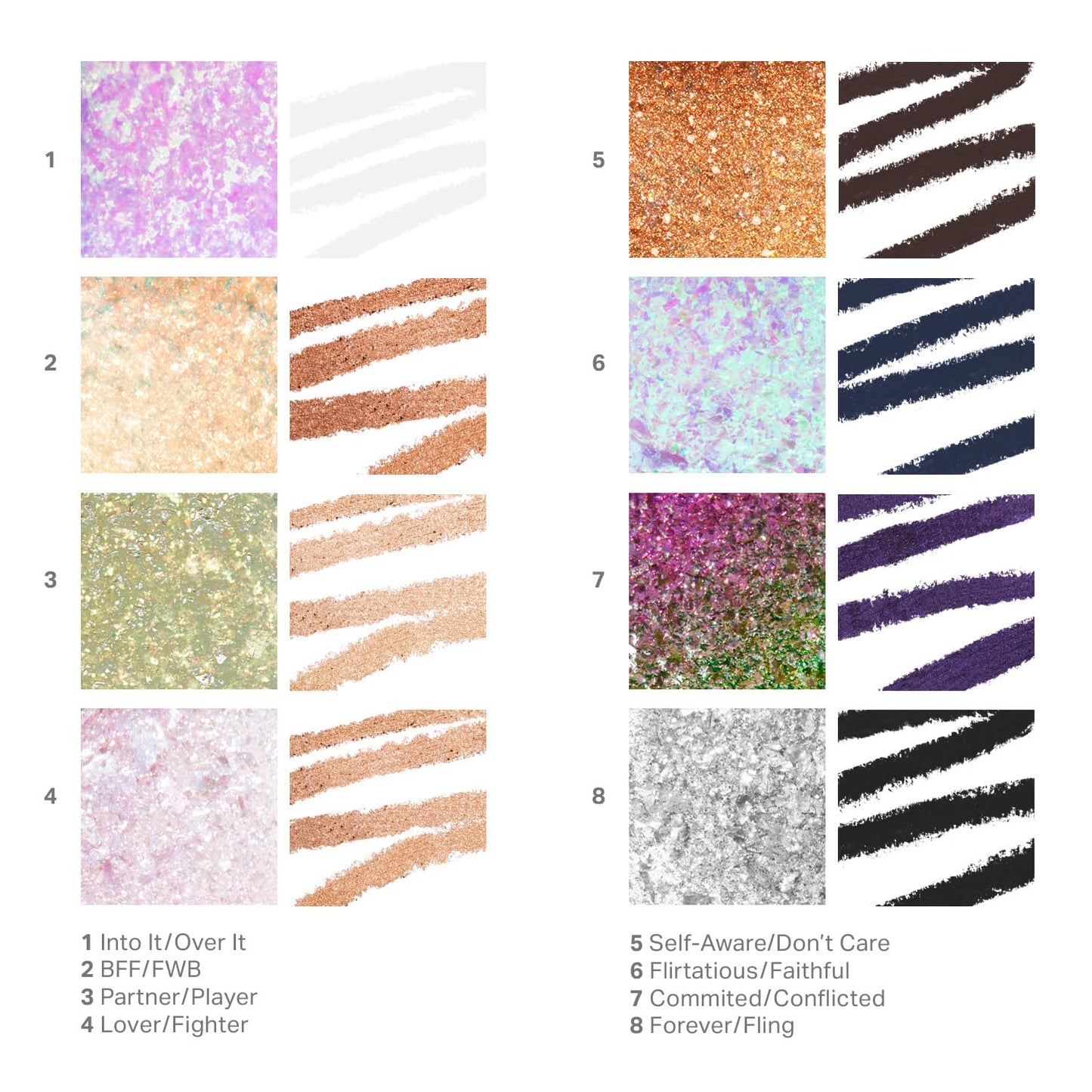 Morphe Mixed Signals Dual-Ended Eyeshadow Stick - Cream Eyeshadow Pigment & Chrome Liquid Flakes for Bold, Layered Eye Makeup Looks - Self Ware/Don't Care (0.96 oz)