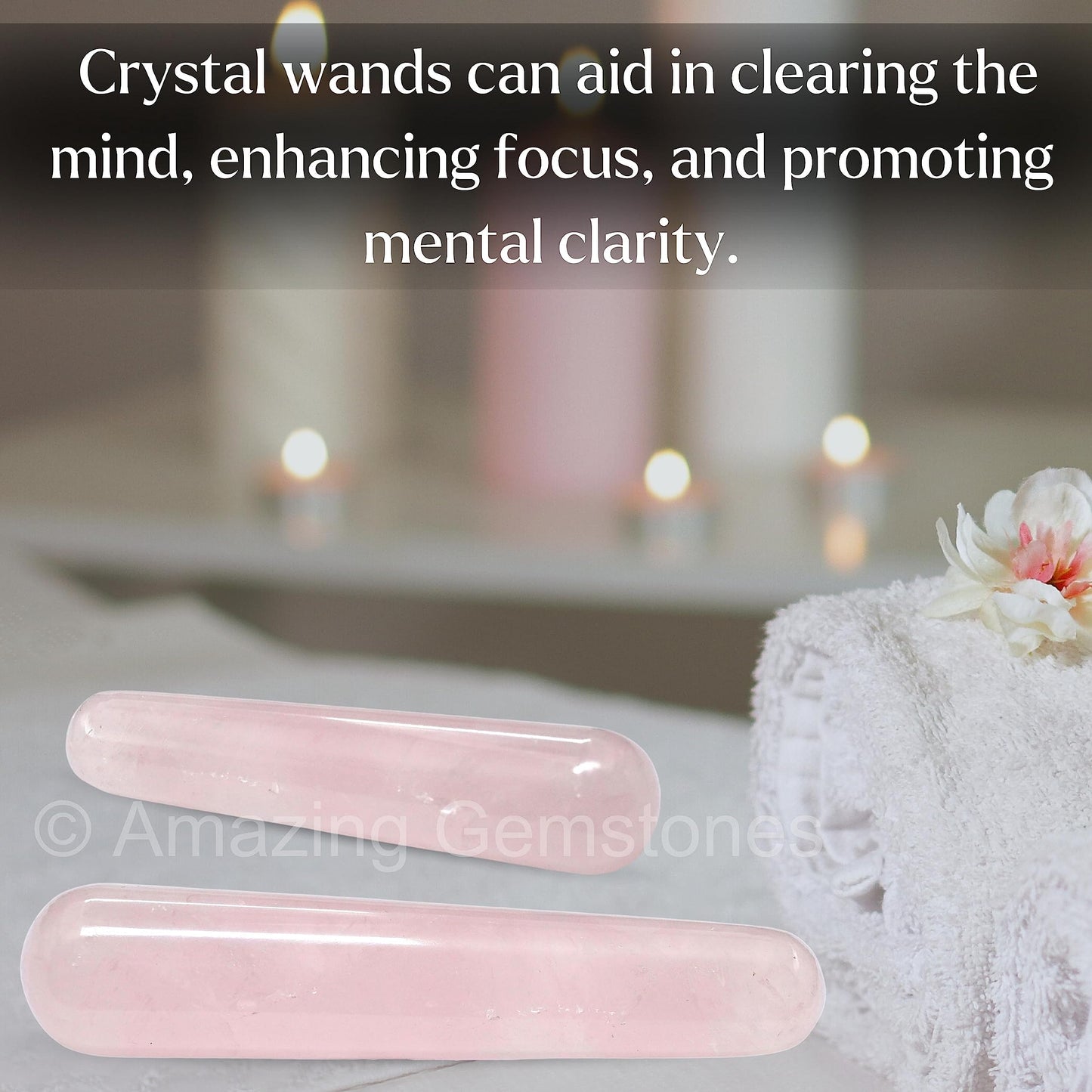 Amazing Gemstone Rose Quartz Crystal Wand Massage Stick - Pelvic Wand Gua Sha for Adults - Crystals and Healing Stones Massage Wands for Adults Gifts (Smooth)
