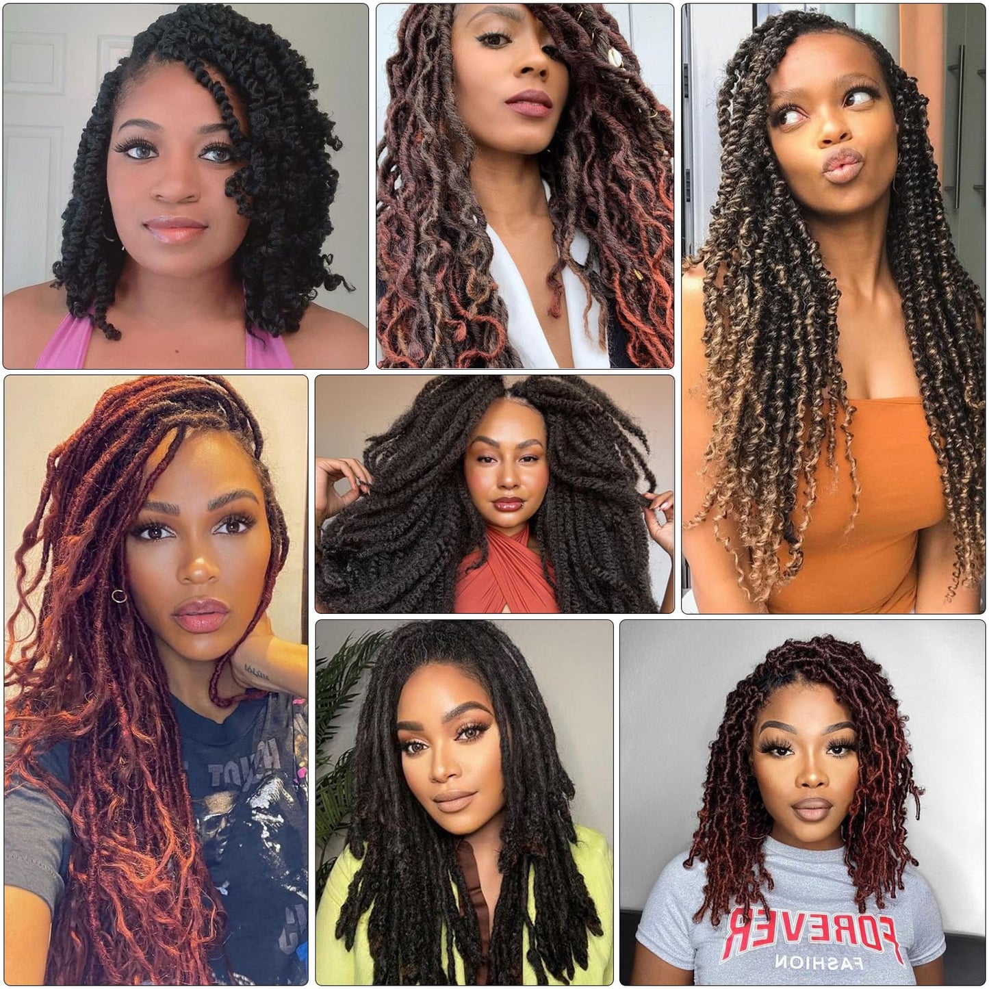 ROKTRESS Afro Spring Twist Hair 16 Inch 8packs Springy Marley Braiding For Faux Locs Pre Separated Black Women (16inch,T30)