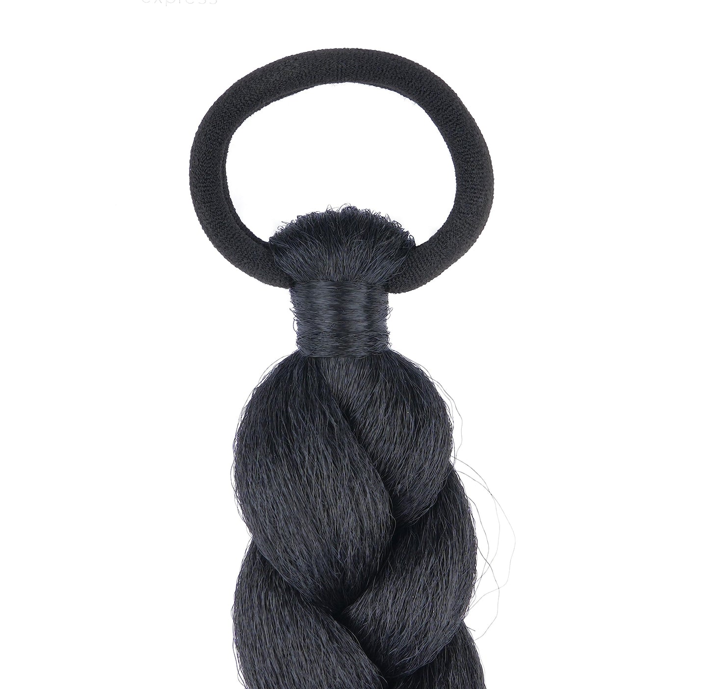 Black Ponytail Extension 2 Pack Braid Ponytail Extension with Elastic Tie Straight Sleek Wrap Around Braid Hair Extensions Ponytail 26 Inch (Black#)