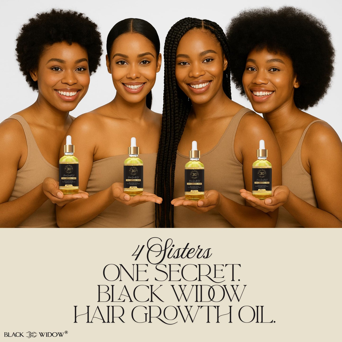 Black Widow Hair Growth Oil 2 oz – All-Natural Follicle-Stimulating Blend with Botanical Oils & Vitamins – Reduces Thinning, Builds Density & Length