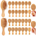 FoldTier 50-Piece Mini Bamboo Hair Brush Set - Travel Paddle Hairbrushes