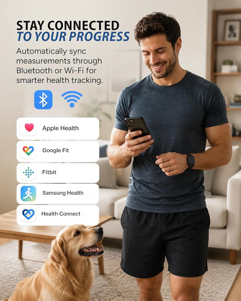 Homerz Smart Scale with BMI, Body Fat & Muscle Mass — Black+Pro Variation