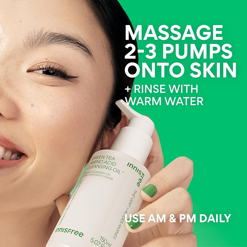Hydrating Green Tea Cleansing Oil for Face – Gentle Makeup & Sunscreen Remover