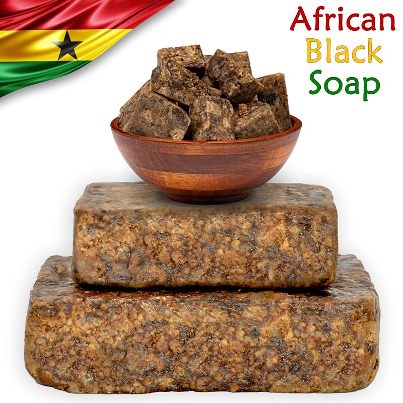 Unscented African Black Soap 3 lb Bulk Bars – 100% Natural, Ghana Origin