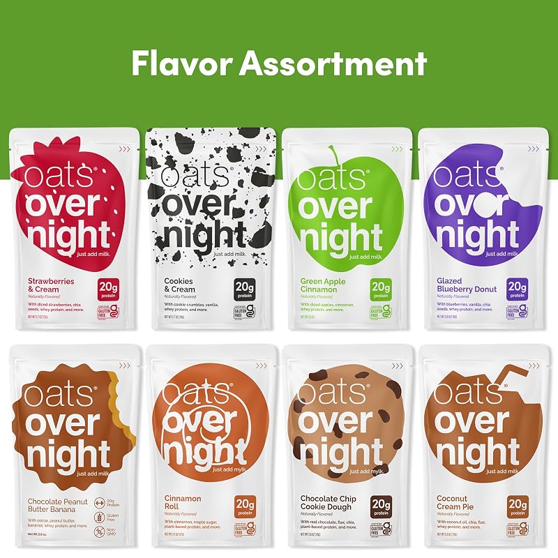 Oats Overnight Party Variety Pack – 24 Assorted 2.6 oz Overnight Oats