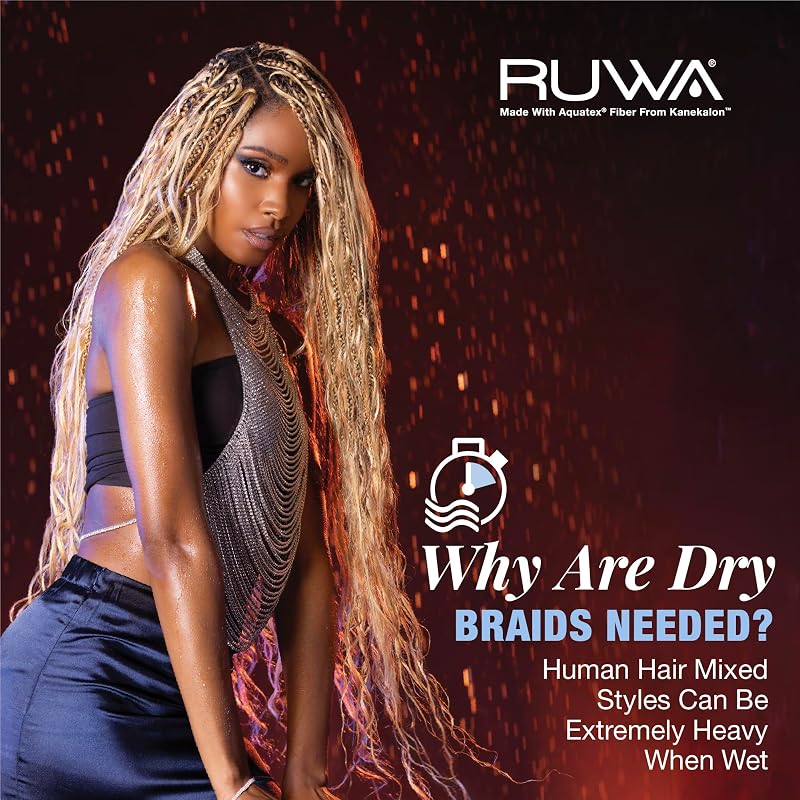 Sensationnel Ruwa Pre-Stretched Braiding Hair 48in, 5 Pack - 1B Off-Black (Variation: 1B OFFBLACK+5 pack)