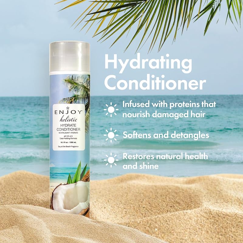Enjoy Holistic Hydrate Conditioner - Protein-Infused Nourishing Treatment for Damaged Hair - 33.8 Fl Oz (Pack of 1)
