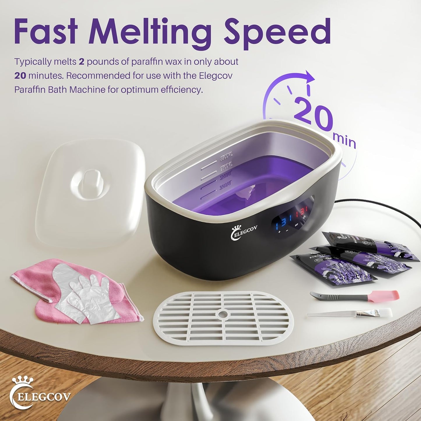 Lavender Scented Paraffin Wax Refills - 10 Pack for Hand & Feet Moisturizing Treatment