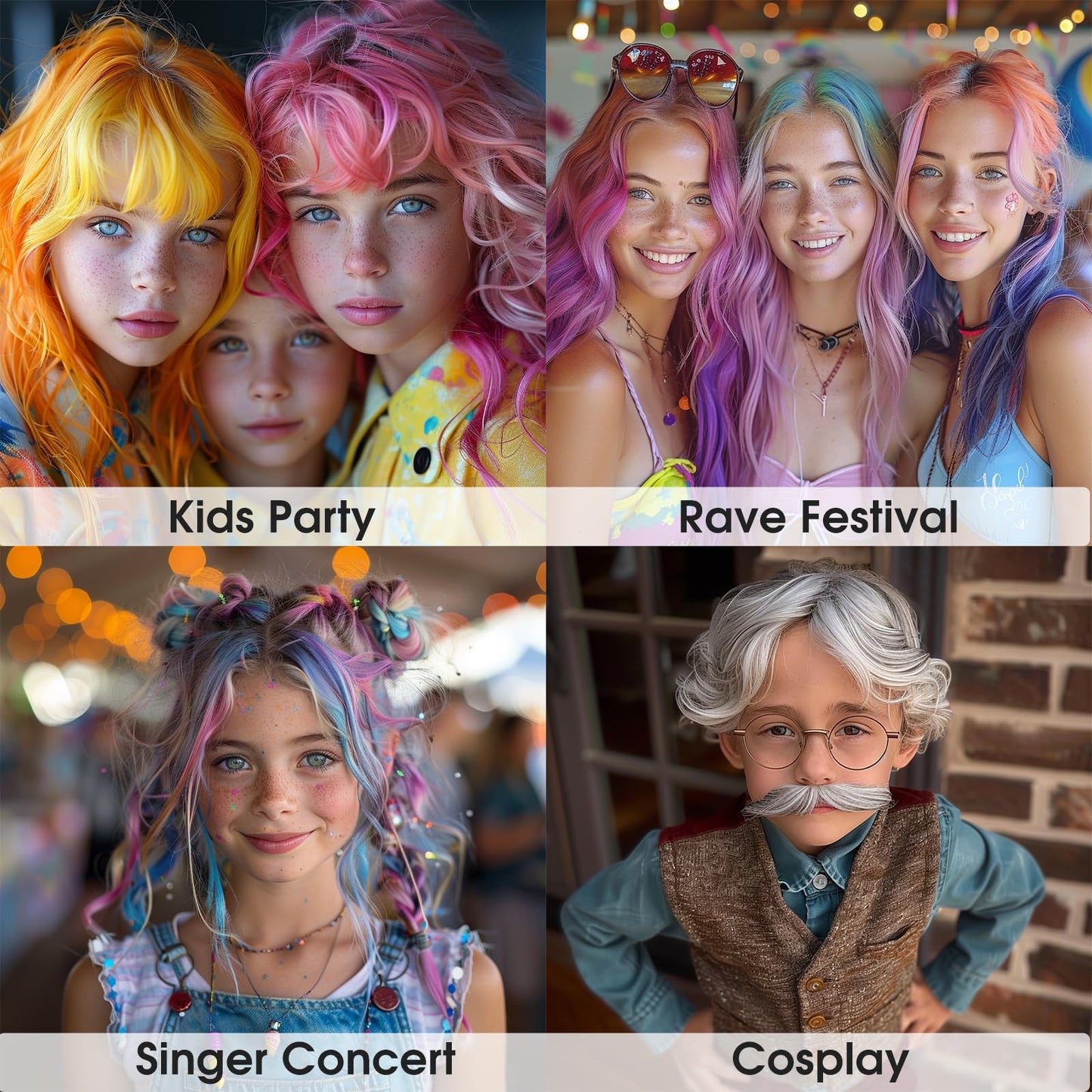 Hair Chalk for Kids Girls, Purple Pink Temporary Hair Color Dye, Washable Hair Chalk Comb - Kids Hair Dye Makeup For Party Halloween Christmas Birthday Cosplay Festivals