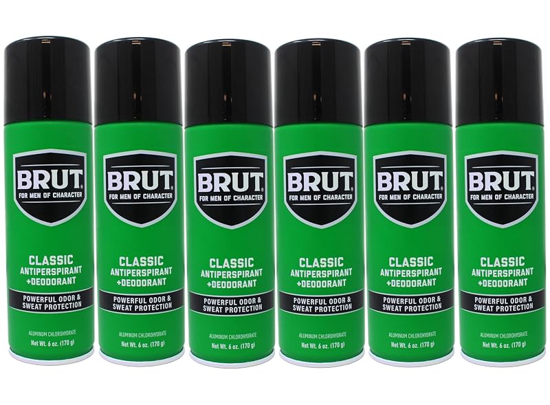 Brut 6 oz Classic Scent Antiperspirant Aerosol - 6 Pack