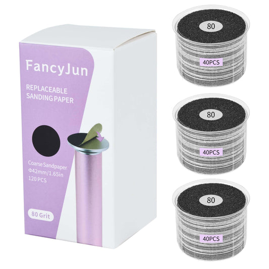 120PCS Coarse 80 Grit Replaceable Sandpaper Discs for Electric Foot Callus Removers - 42mm Heavy-Duty Foot File Refills - Fast Dead Skin & Callus Removal