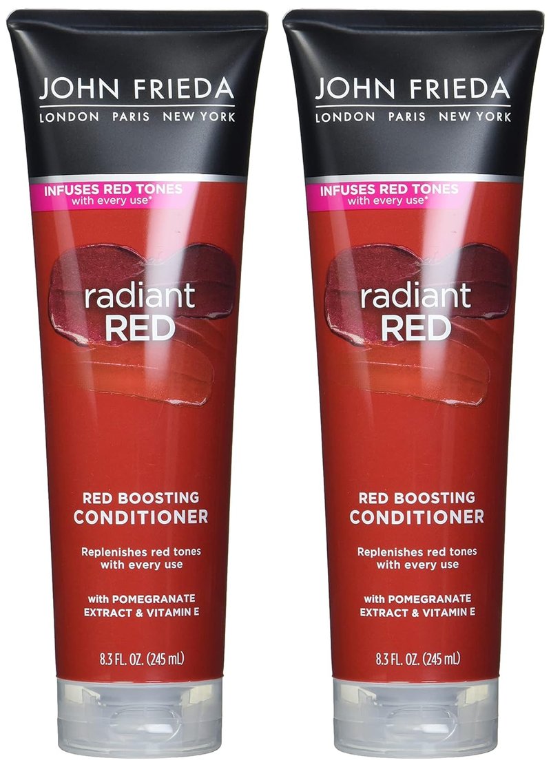 John Frieda Radiant Red, Color Boosting Conditioner, Hydrates and Enhances Red Tones with Pomegranate Extract and Vitamin E for Natural or Color-Treated Hair, 8.3 Oz