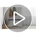 White Farmhouse Shoe Storage Bench with Barn Doors & Padded Seat - 39.4" Wide
