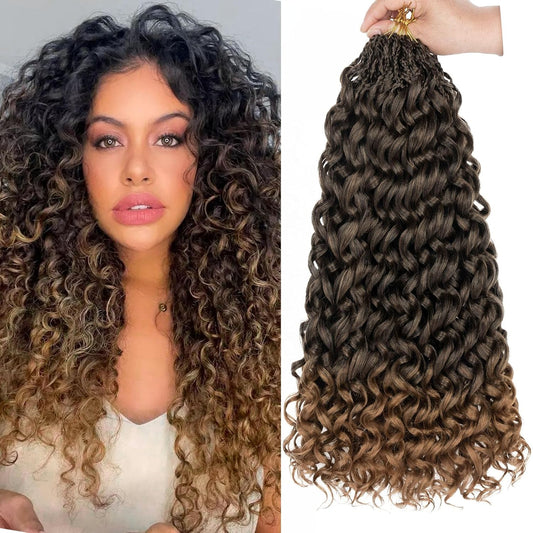 10 Inch Ombre Honey Blonde Gogo Curl Crochet Hair - 8 Packs Ocean Wave Short Curly Braids for Women & Kids
