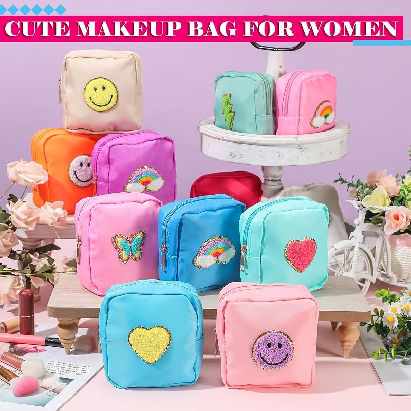 Umigy Mini 12-Piece Nylon Makeup Bags Set - 5 Inch Small Cosmetic Pouches