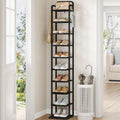 Vertical 10-Tier Shoe Rack Organizer – Free Standing 67.3" Tall, Black with 2 Side Hooks (Variation: Black+10 Tier)
