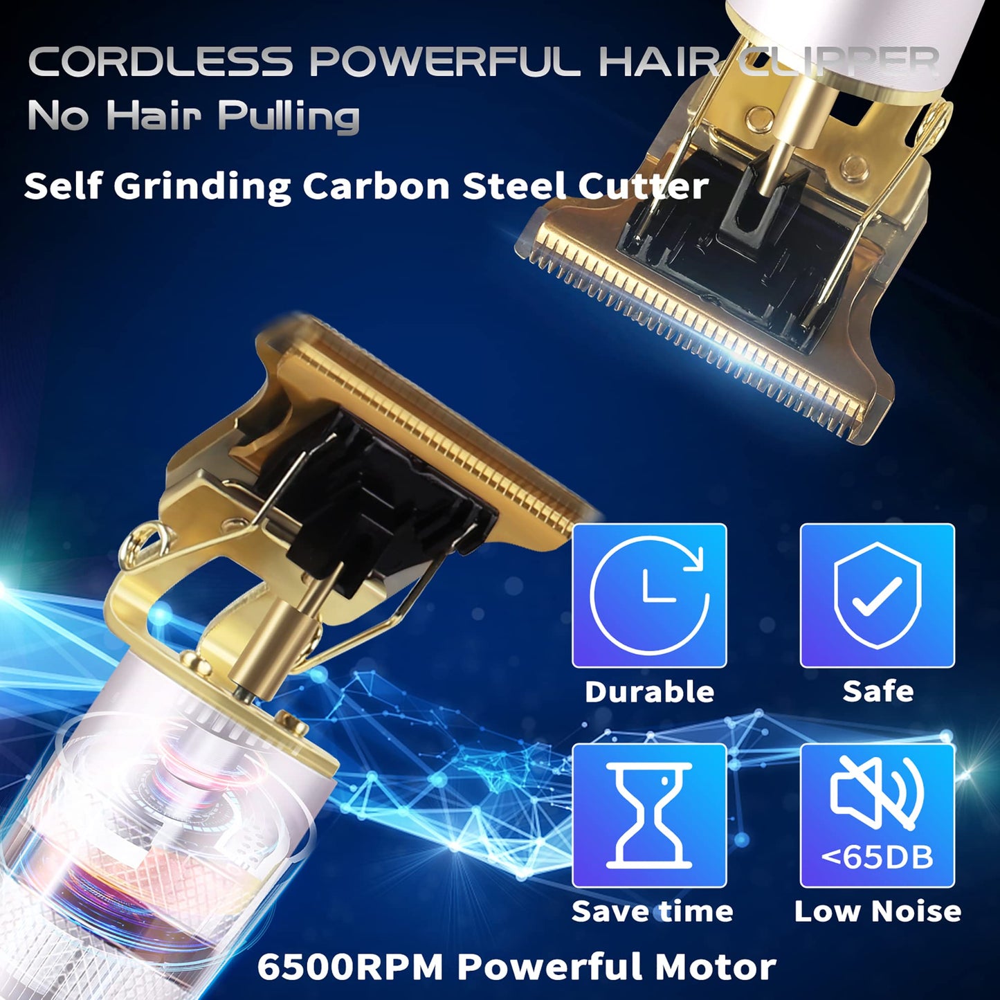 KEMEI Professional Hair Clippers for Men Pro Li Grooming Beard Trimmer Shavers Close Cutting Salon Cordless Rechargeable Quiet, KM-762