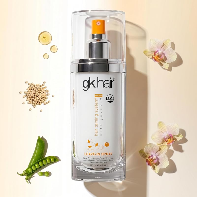 GK Hair Keratin Leave-In Conditioner Spray - Lightweight Detangler & Heat Protectant, 4 Fl Oz