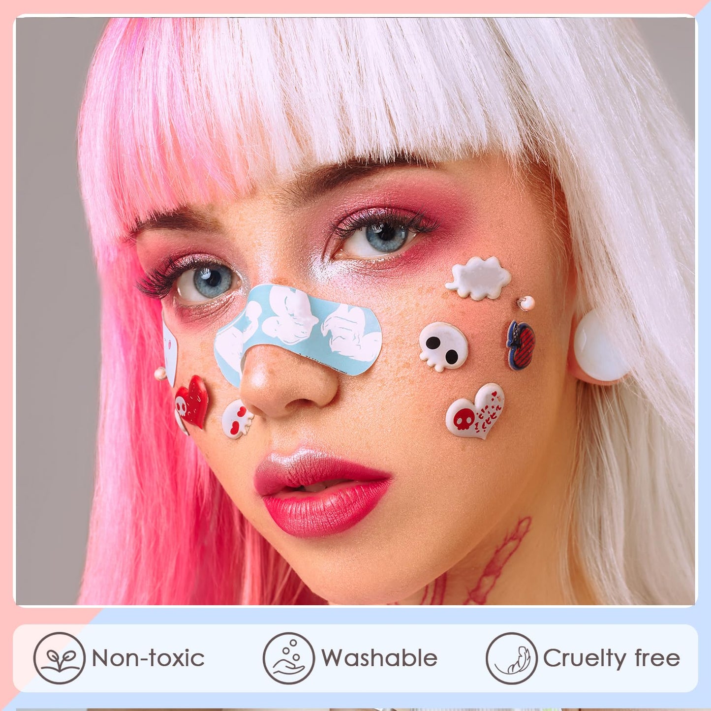 SPRINGSUGAR White Temporary Hair Chalk Comb, Washable Hair Color Dye for Girls Kids Adults Birthday Halloween Christmas Cosplay Festivals Hair DIY Party