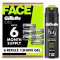 GilletteLabs Razor Refills for Men - 6 Refills + 7oz Rapid Foaming Shave Gel (Variation: 6 Count)