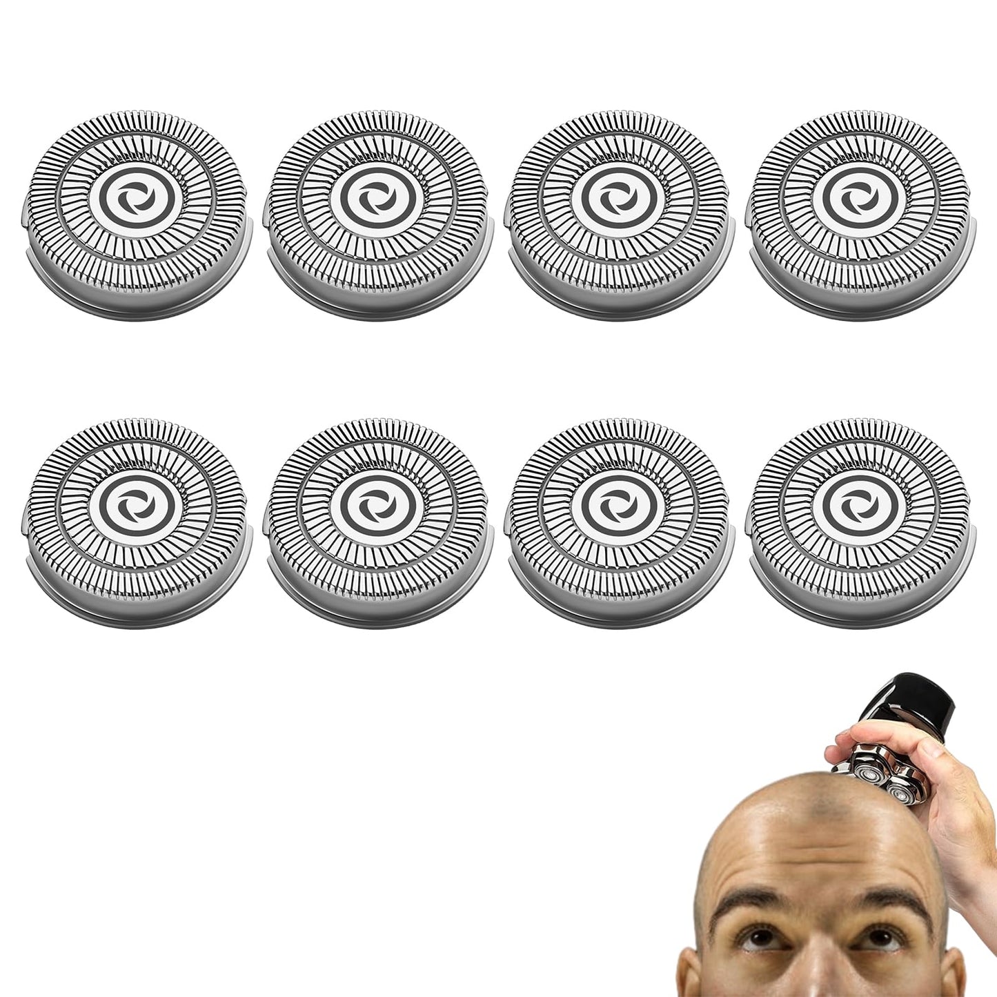 8 Pack Shaver Head Replacement Blade compatible with Sku*l Shaver Pitbull Gold PRO Shaver Replacement Blade 4 Head