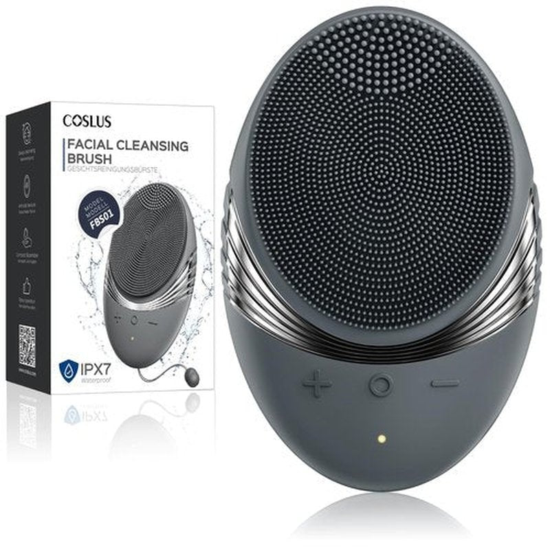 COSLUS Facial Cleansing Brush Face Scrubber : Portable Silicone Waterproof Rechargeable Face Wash Brush, 5 Cleansing Modes, Electric Deep Cleaning for Men & Women, Removing Blackhead, Exfoliating