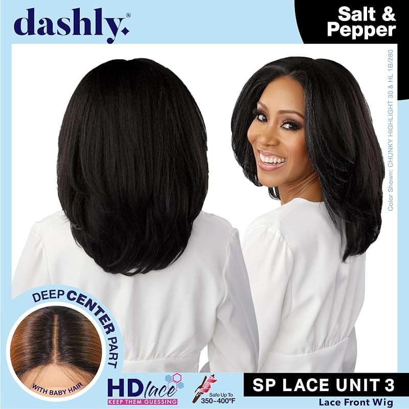 Sensationnel Dashly Lace Wig Unit 3 HL1B/280 - Salt & Pepper