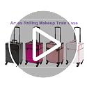 Arous Black Rolling Makeup Case on Wheels, Professional Cosmetology Storage