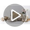 GBHOME Ceramic Dinnerware Set for 4 - Cappuccino, 12 Pieces Includes Plates & Bowls