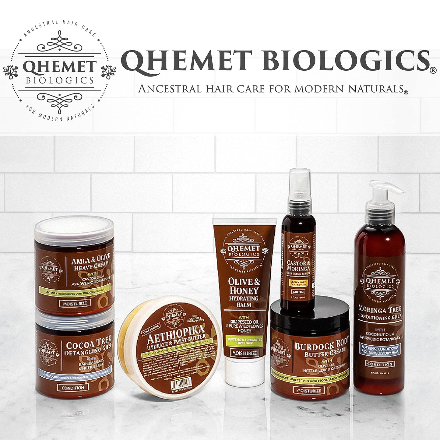 Qhemet Biologics Cocoa Tree Detangling Ghee - Softening Detangler Ideal for High Porosity 4C-3C Hair - Makes Combing Easier & Restores Pliability, Elasticity & Softness to Dry, Matted Hair (9 oz)