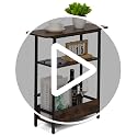 Narrow End Table with USB-C Charging Station - 3-Tier Slim Side Table - USB-C Model