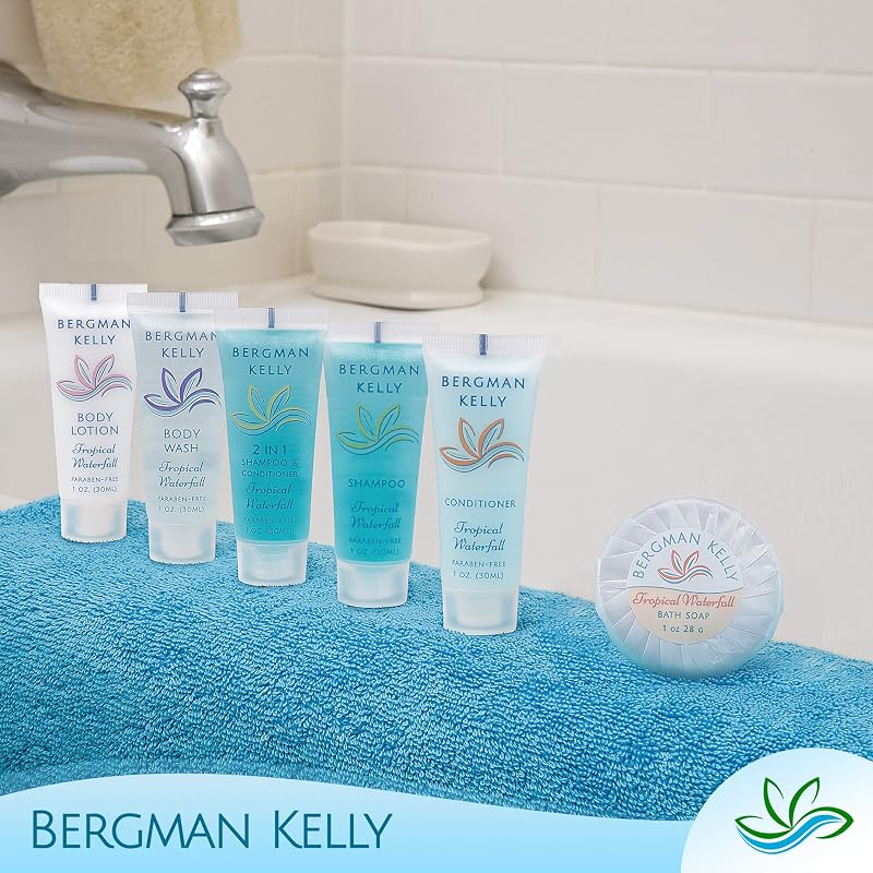 Travel Size Lotion 1 fl oz (Pack of 100) - Bergman Kelly Ginger & Lime Scent Tropical Waterfall