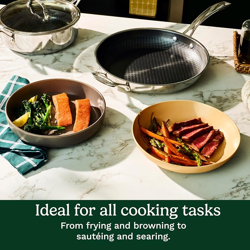 5-Quart Sauté Pan with Hybrid Stainless Steel & Ceramic Surface – Oven Safe, Induction Ready (FPS33-30H) Variation: 5-quart Saute Pan