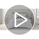 White Cotton Goose Feather Down Comforter King Size - All-Season Duvet Insert with Corner Tabs