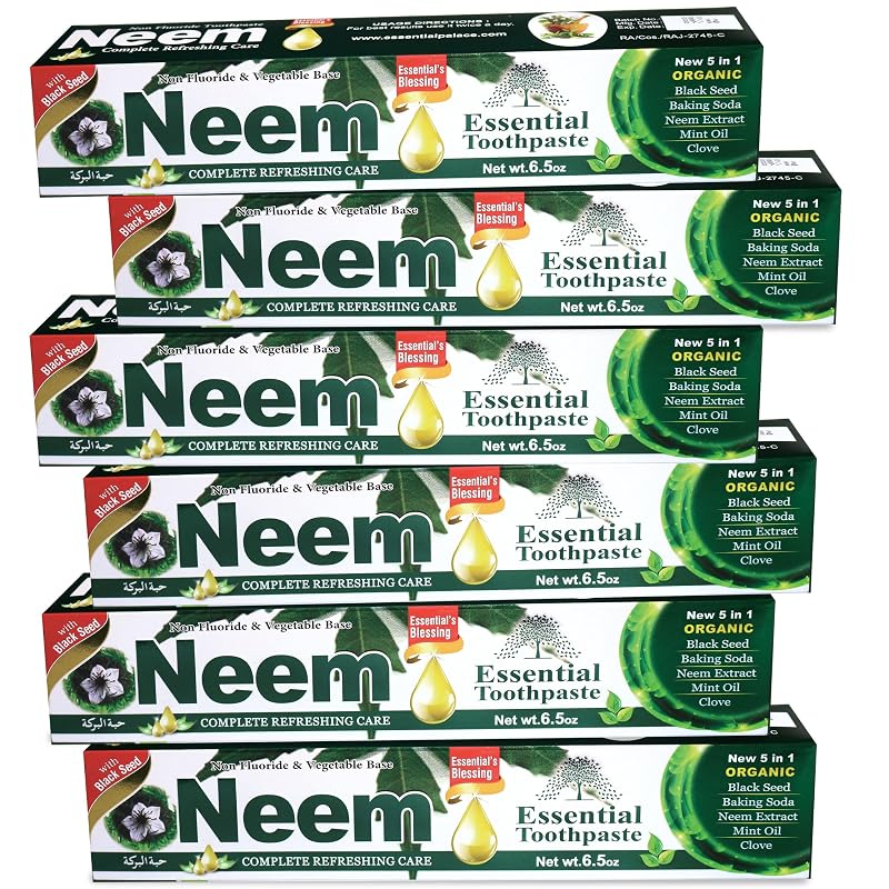Neem Essential Toothpaste 6 Pack – 5-in-1 Fluoride-Free Toothpaste