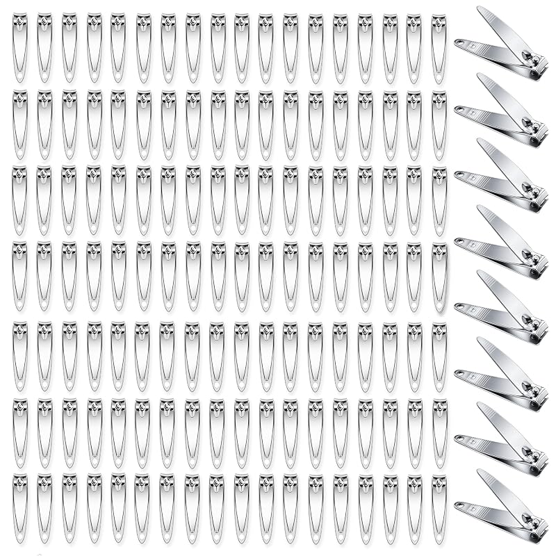 200 Pcs Fingernail Clippers Bulk Set with Keychain Loop - Stainless Steel Nail Clippers for Women & Men (Variation: 200 PCS)