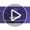 LEDIARY 20 Inch RGB Ceiling Fan with Lights & Remote - White Modern Flush Mount Fan with Dimmable & Reversible Features